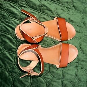 Universal Thread Brown Ankle-Strap Leather Sandals